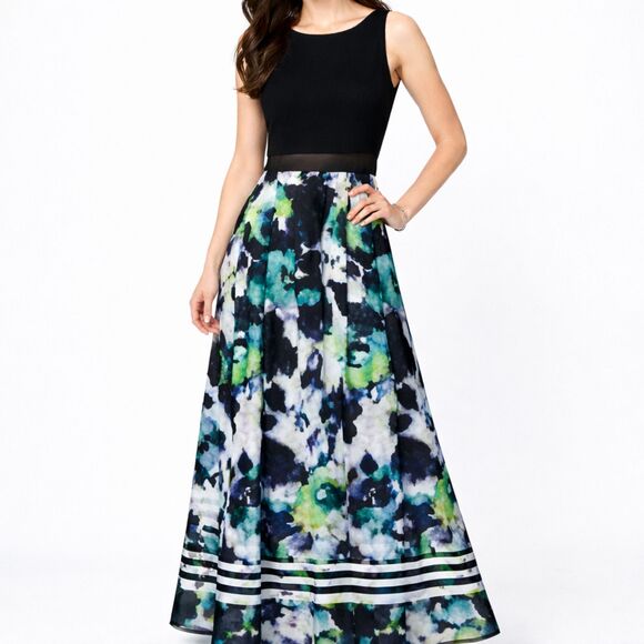 Betsy & Adam Dresses & Skirts - Betsy & Adam Floral Evening Gown Size 4 Sleeveless Formal Maxi Dress